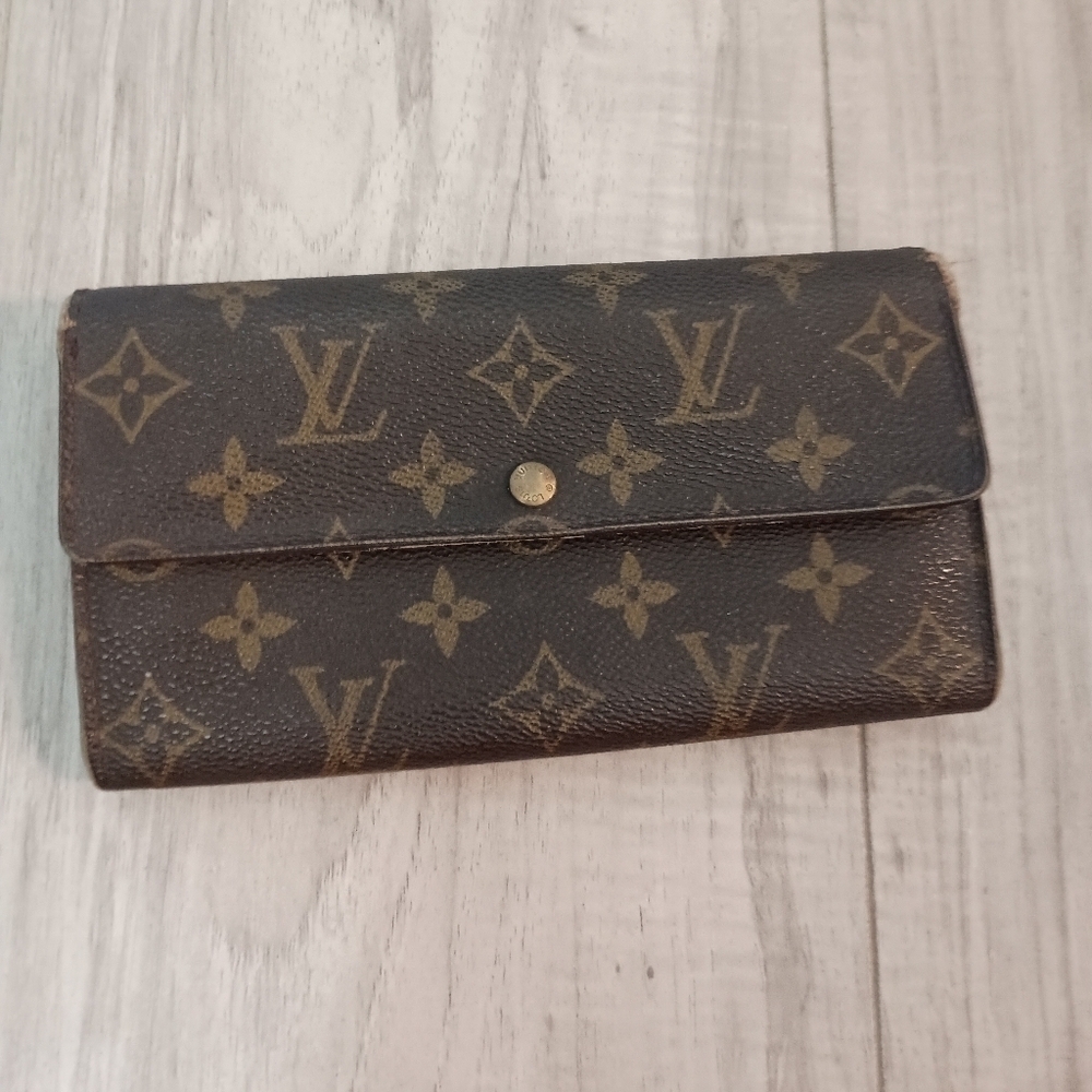 Auth LOUIS VUITTON Monogram pochette Long Wallet